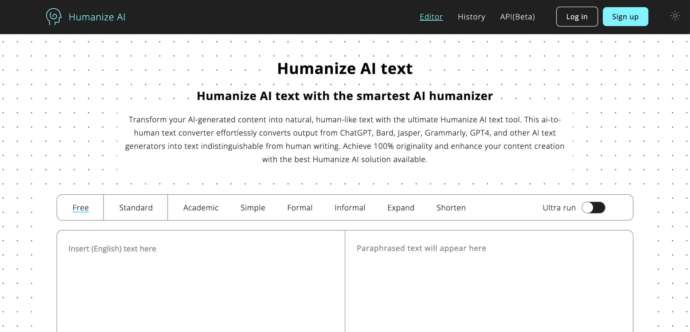 humanize ai page