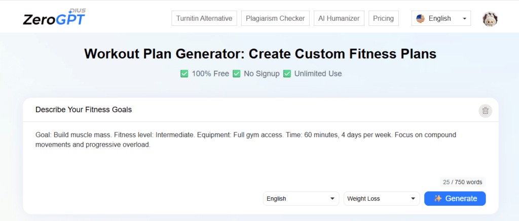 workout plan generator workout plan generator